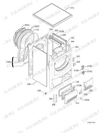 Взрыв-схема сушильной машины Aeg Electrolux T55630 - Схема узла Housing 001